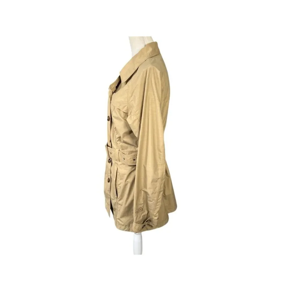 The North Face Hyvent Belted Trench Coat Waterproof Rain Jacket Tan Size Large